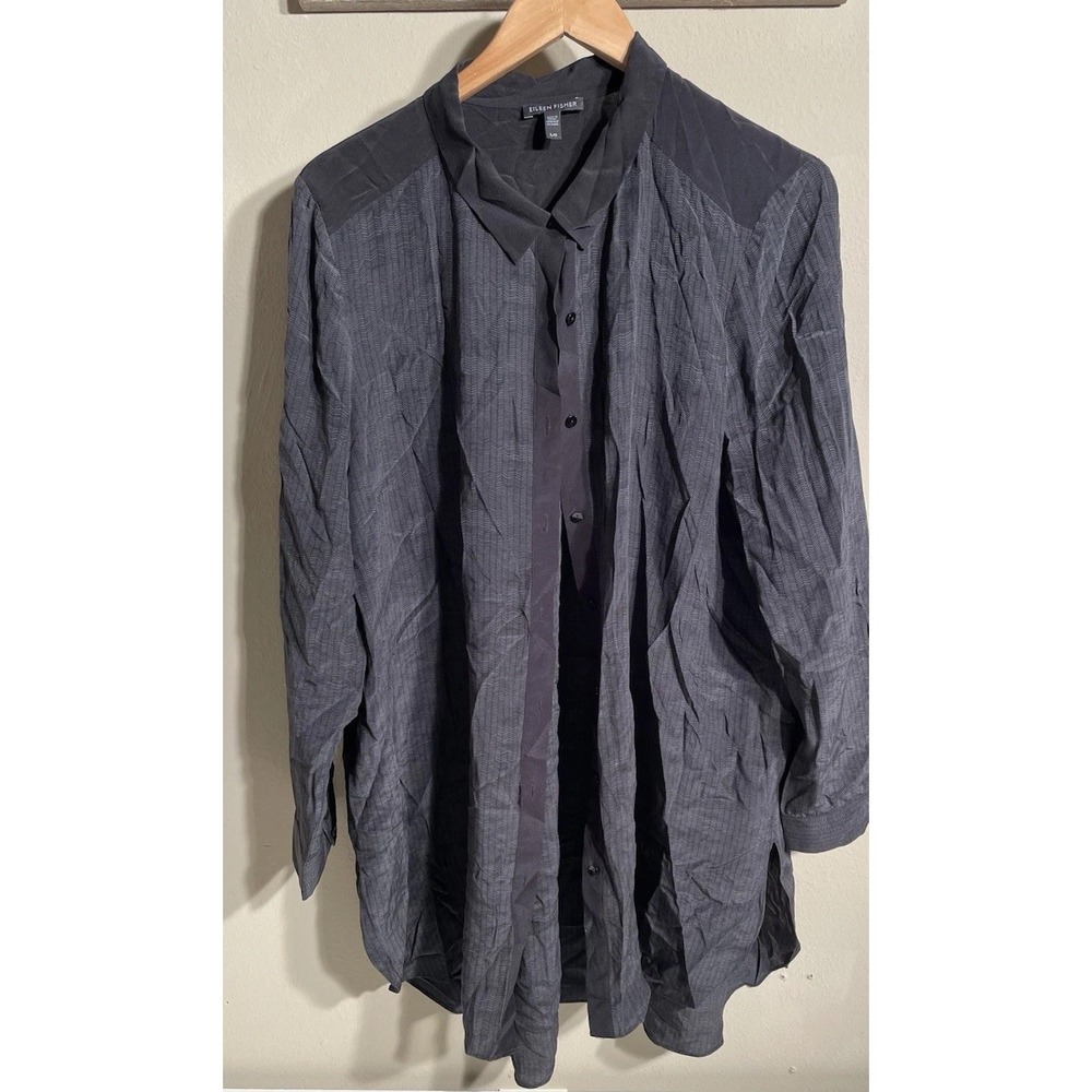 Eileen Fisher Charcoal Button Down Shirt
